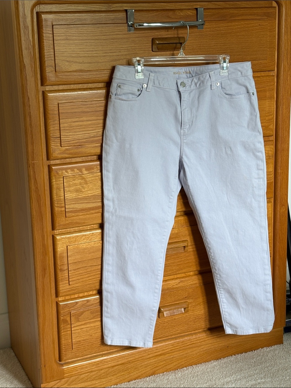 Lavender Michael Kors Izzy Cropped Skinny Jeans Size 14